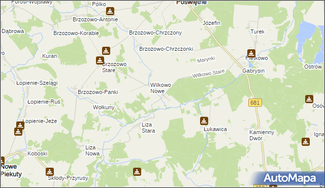 mapa Wilkowo Stare, Wilkowo Stare na mapie Targeo