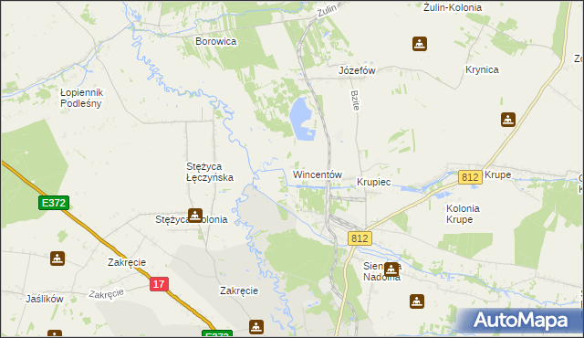 mapa Wincentów gmina Krasnystaw, Wincentów gmina Krasnystaw na mapie Targeo