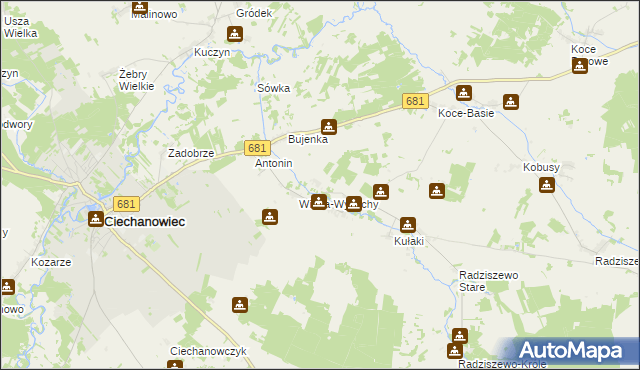 mapa Winna-Wilki, Winna-Wilki na mapie Targeo