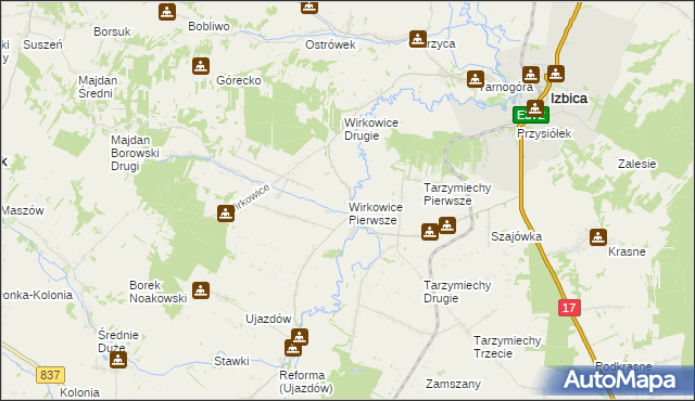 mapa Wirkowice Pierwsze, Wirkowice Pierwsze na mapie Targeo