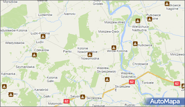 mapa Wirów gmina Jabłonna Lacka, Wirów gmina Jabłonna Lacka na mapie Targeo