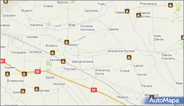 mapa Wiskienica Dolna, Wiskienica Dolna na mapie Targeo