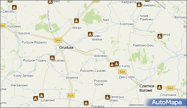 mapa Wiśniewo gmina Grudusk, Wiśniewo gmina Grudusk na mapie Targeo