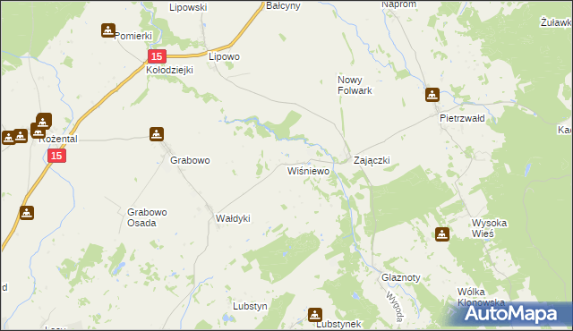 mapa Wiśniewo gmina Lubawa, Wiśniewo gmina Lubawa na mapie Targeo