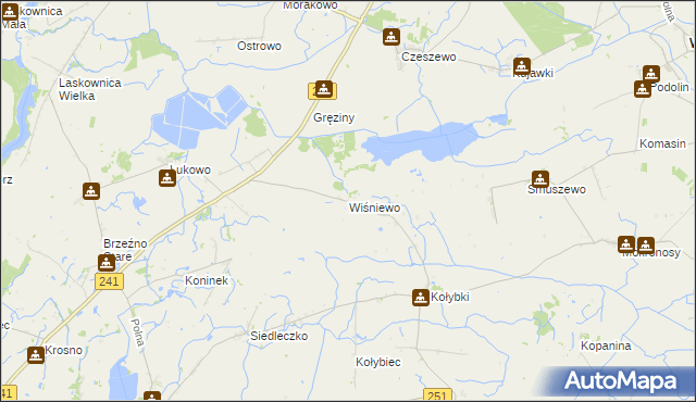 mapa Wiśniewo gmina Wągrowiec, Wiśniewo gmina Wągrowiec na mapie Targeo