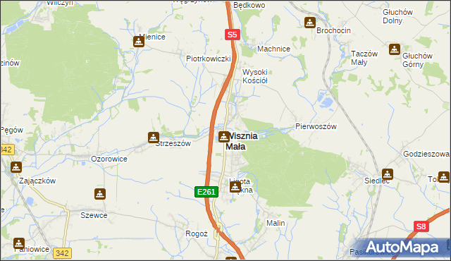 mapa Wisznia Mała, Wisznia Mała na mapie Targeo