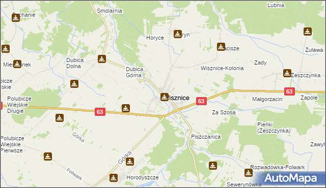 mapa Wisznice, Wisznice na mapie Targeo