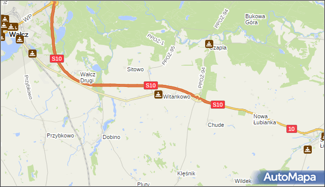 mapa Witankowo, Witankowo na mapie Targeo