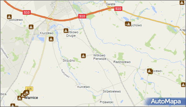 mapa Witkowo Pierwsze, Witkowo Pierwsze na mapie Targeo