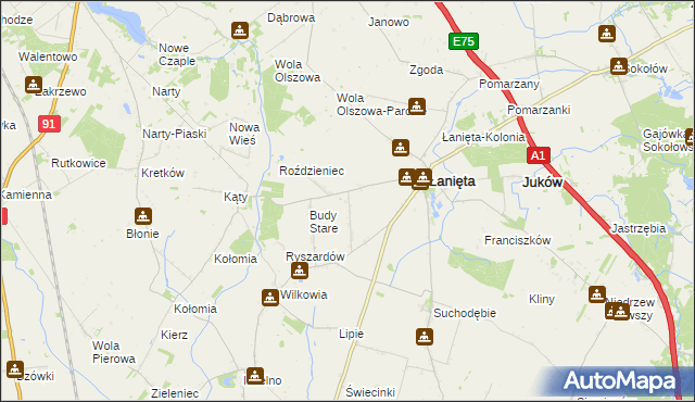 mapa Witoldów gmina Łanięta, Witoldów gmina Łanięta na mapie Targeo