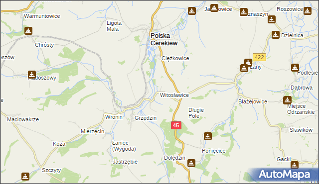 mapa Witosławice, Witosławice na mapie Targeo