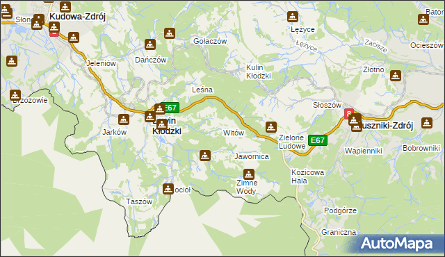 mapa Witów gmina Lewin Kłodzki, Witów gmina Lewin Kłodzki na mapie Targeo