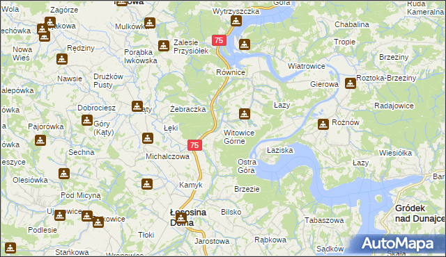 mapa Witowice Górne, Witowice Górne na mapie Targeo