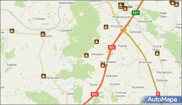 mapa Witówka, Witówka na mapie Targeo