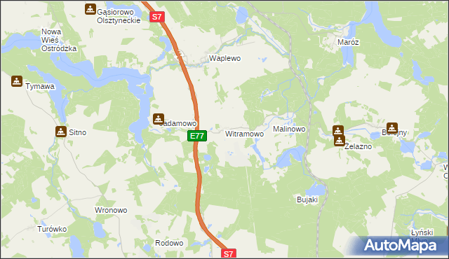 mapa Witramowo, Witramowo na mapie Targeo