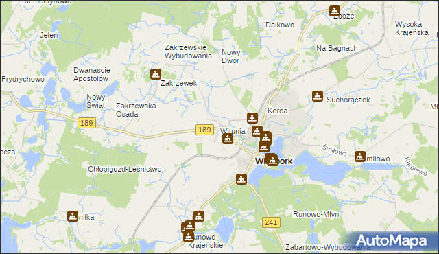 mapa Witunia, Witunia na mapie Targeo