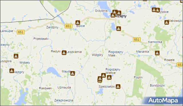 mapa Wiżgóry, Wiżgóry na mapie Targeo