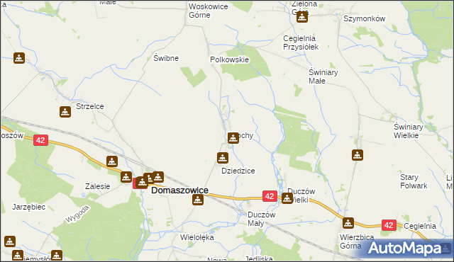 mapa Włochy gmina Domaszowice, Włochy gmina Domaszowice na mapie Targeo