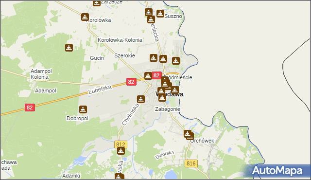 mapa Włodawa, Włodawa na mapie Targeo