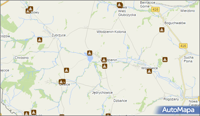 mapa Włodzienin, Włodzienin na mapie Targeo