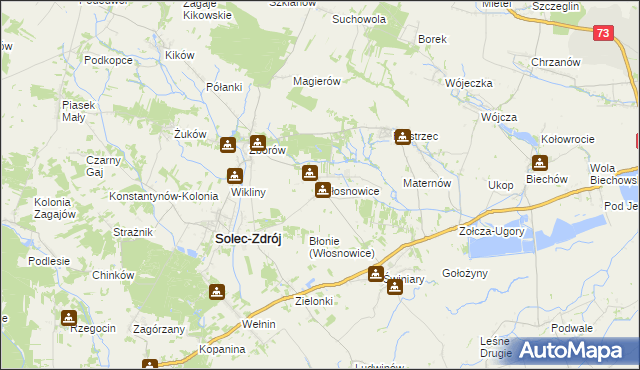 mapa Włosnowice, Włosnowice na mapie Targeo