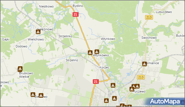 mapa Włynkówko, Włynkówko na mapie Targeo