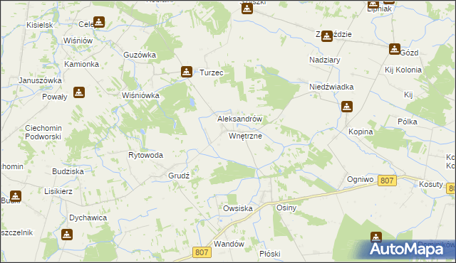 mapa Wnętrzne, Wnętrzne na mapie Targeo