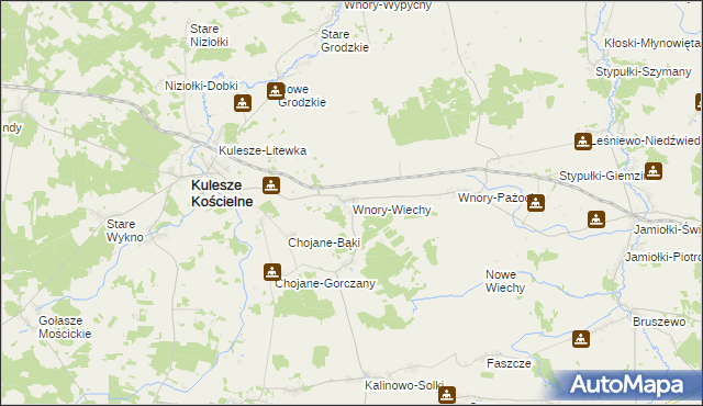 mapa Wnory-Wiechy, Wnory-Wiechy na mapie Targeo