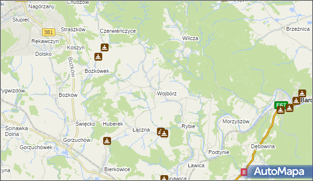 mapa Wojbórz, Wojbórz na mapie Targeo