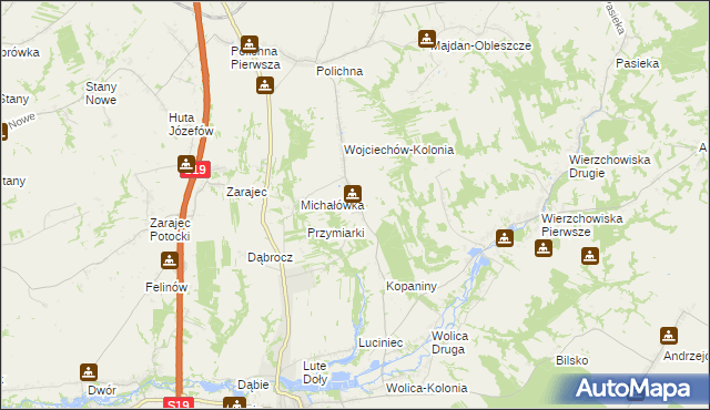 mapa Wojciechów gmina Szastarka, Wojciechów gmina Szastarka na mapie Targeo