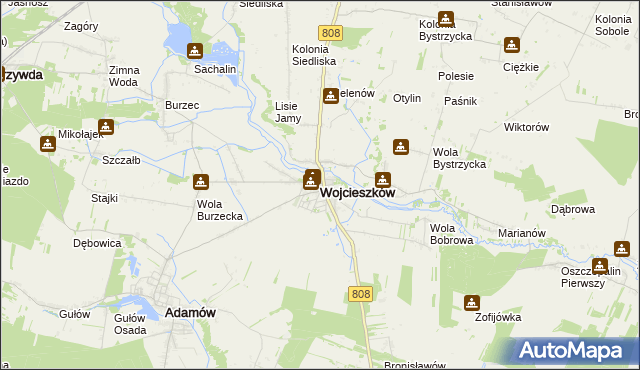 mapa Wojcieszków, Wojcieszków na mapie Targeo