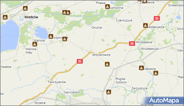 mapa Wojnarowice, Wojnarowice na mapie Targeo