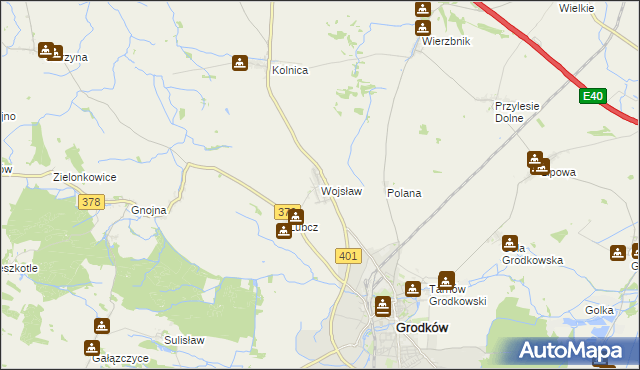 mapa Wojsław, Wojsław na mapie Targeo