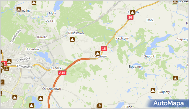 mapa Wójtowo gmina Barczewo, Wójtowo gmina Barczewo na mapie Targeo