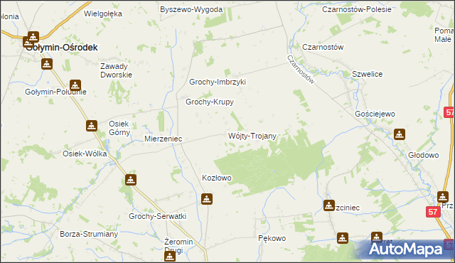 mapa Wójty-Trojany, Wójty-Trojany na mapie Targeo