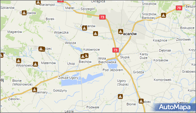 mapa Wola Biechowska, Wola Biechowska na mapie Targeo