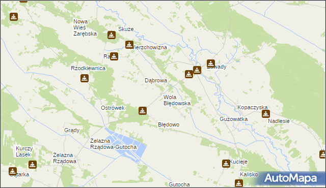 mapa Wola Błędowska gmina Baranowo, Wola Błędowska gmina Baranowo na mapie Targeo