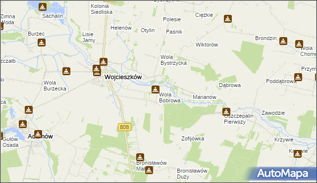 mapa Wola Bobrowa, Wola Bobrowa na mapie Targeo