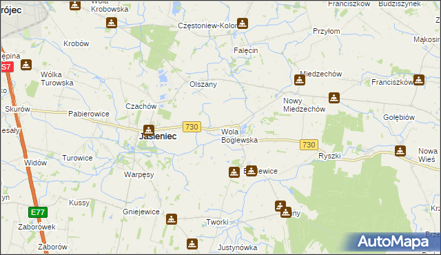 mapa Wola Boglewska, Wola Boglewska na mapie Targeo