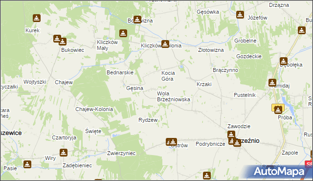 mapa Wola Brzeźniowska, Wola Brzeźniowska na mapie Targeo