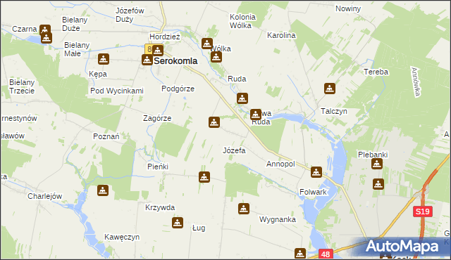 mapa Wola Bukowska, Wola Bukowska na mapie Targeo