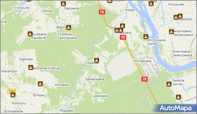 mapa Wola Chodkowska, Wola Chodkowska na mapie Targeo