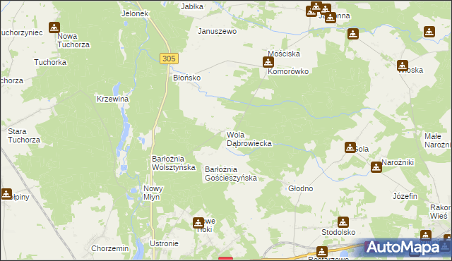 mapa Wola Dąbrowiecka, Wola Dąbrowiecka na mapie Targeo