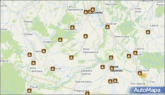 mapa Wola Dębowiecka, Wola Dębowiecka na mapie Targeo