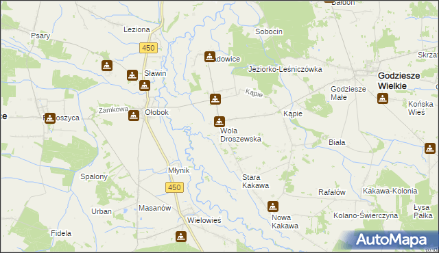 mapa Wola Droszewska, Wola Droszewska na mapie Targeo