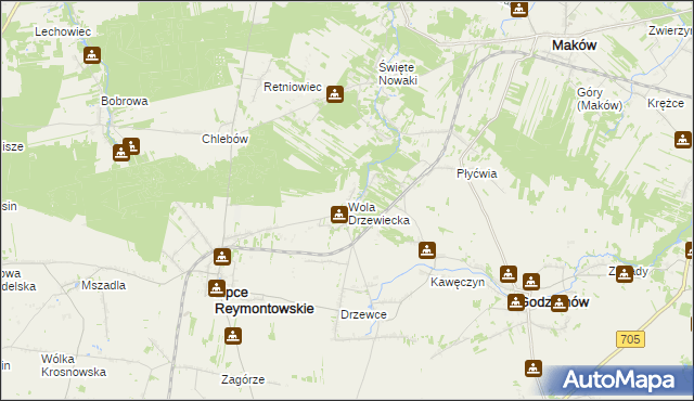 mapa Wola Drzewiecka, Wola Drzewiecka na mapie Targeo