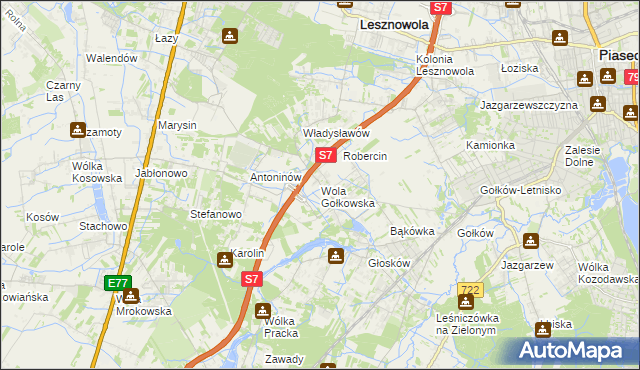 mapa Wola Gołkowska, Wola Gołkowska na mapie Targeo