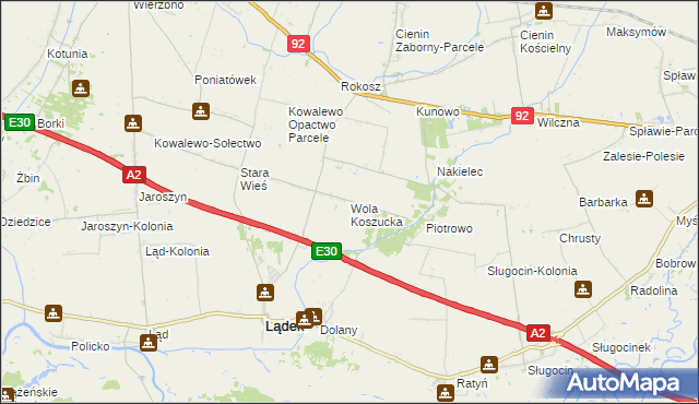 mapa Wola Koszucka, Wola Koszucka na mapie Targeo