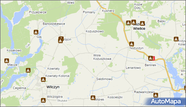 mapa Wola Kożuszkowa, Wola Kożuszkowa na mapie Targeo