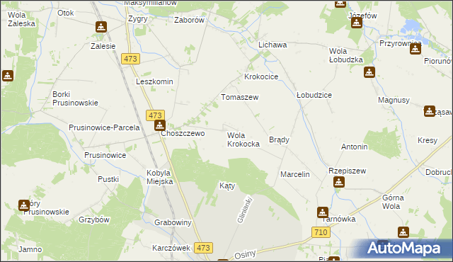 mapa Wola Krokocka, Wola Krokocka na mapie Targeo